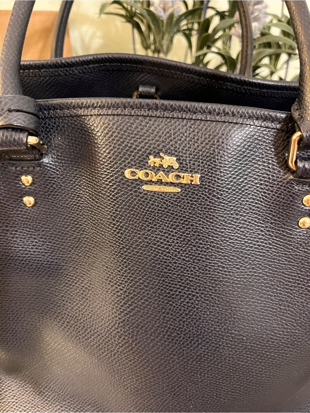 Coach Margot Studded Carryall Midnight Blue Leather F35274 Excellent Condition - Picture 3 of 13